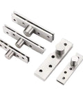 Set of stainless steel Rock Solid Heavy Duty Pivot Hinge 40 Pack with smooth swing for cabinets and closets.