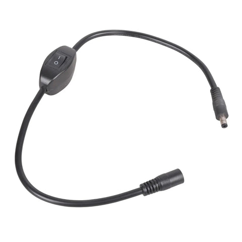 Heavy Duty Hella Reliable DC Extension Cable With Toggle Switch Slick Copper Build Plug And Play For Laptop Charging And Hardcore Gear Up To Thirty Six Volts And Fifteen Amps Measured At Fifty Centimeters with toggle switch.