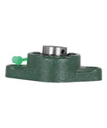 Ten Pack UCFL202 10 Pillow Block Bearings With Five Eighth Inch Bore Mounted Two Bolt Self Aligning Pillow Blocks For Industrial Machinery And Conveyor Systems, green cast iron housing