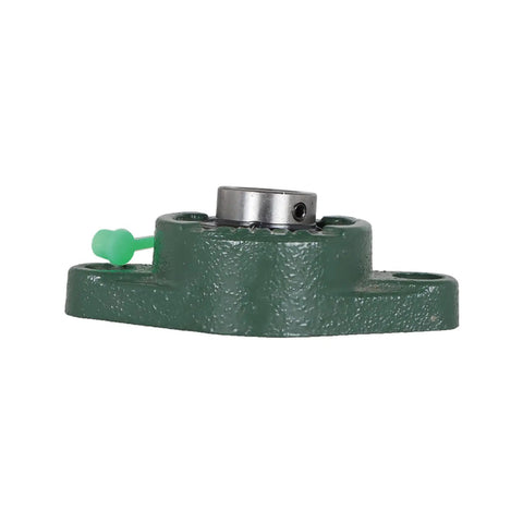 Ten Pack UCFL202 10 Pillow Block Bearings With Five Eighth Inch Bore Mounted Two Bolt Self Aligning Pillow Blocks For Industrial Machinery And Conveyor Systems, green cast iron housing