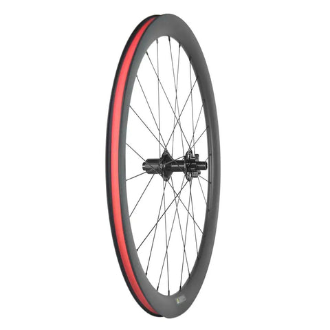 Carbon Gravel Wheelset 700C Tubeless Disc Braking 45mm Depth Center Lock Thru Axle 12x100 And 12x142 Toray T700 Full Carbon UD Matte