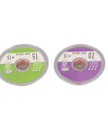 Two spools of Solder Wick Set 5 Pcs 1.5m Each For Fast Heat Transfer Copper Wire Solder Removal, showing width and length labels.