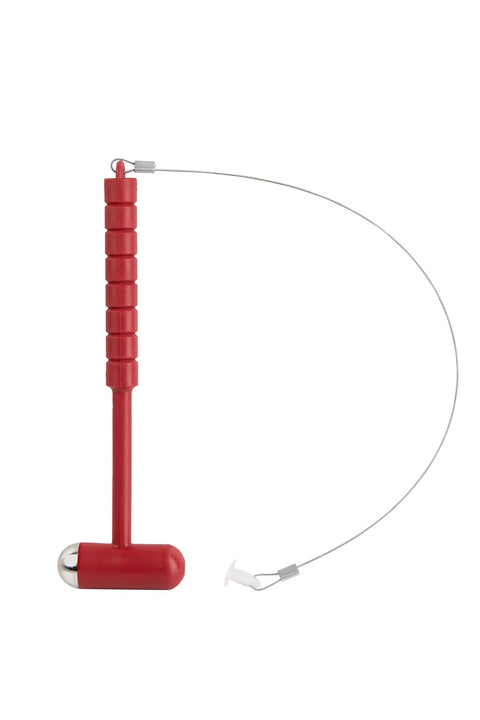 Red hammer mount accessory for White Surface Mounted Fire Extinguisher Cabinet With Hammer Mount For 5 Lb Units.