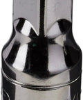 Close-up of 3/8 Inch Drive Extension, 1-1/2 Inch Length, Knurled Non Slip Grip, with hard stamped size markings, durable mechanics tool.