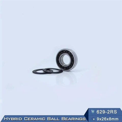 Super Smooth Hybrid Ceramic Ball Bearings 9X26X8Mm With Abec 1 Grade Precision For High Performance Motor Spindles And Industrial Gear Using Si3N4 Nitride Balls For Max Load Durability And Zero Friction with black seals