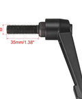 M10 X 35mm Adjustable Clamping Lever With Push Button Ratchet, Male Threaded Stud Knobs, side view, matte black, industrial use