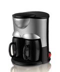 Bean To Cup Automatic Coffee Maker For Home Or Office, Drip Coffee Machine Brews Up To Five Cups, Easy One Touch Brew, silver and black with two carafes