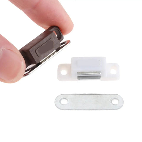 Pack Of 5 Magnetic Door Catches For Cabinets And Wardrobes Strong Magnetic Cabinet Latch White And Brown 27 By 10 Millimeter
