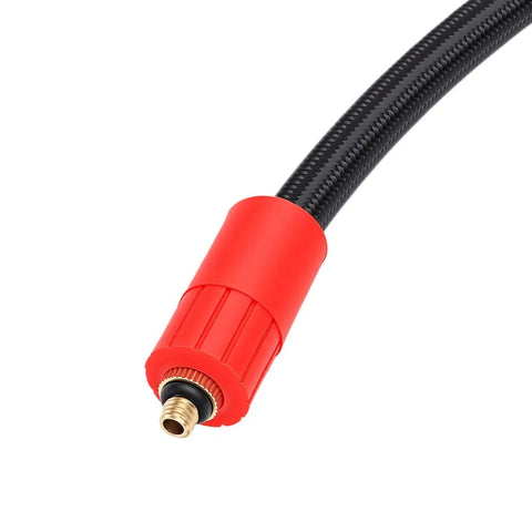 40cm Tire Inflator Extension Hose Clip Air Chuck Adapter External Thread Quick Connect Tube black hose red fitting