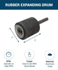 Solid Workhorse One Inch Rubber Expanding Drum Sander With One Quarter Inch Mandrel Rotary Sanding Attachment Fits Drill And Die Grinder Smashes Through Rust Fast And Leaves A Killer Polish, rubber drum for precision sanding.