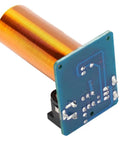 Mini Coil Kit Module with LED Light DC 9 To 12V Power Transmission, compact 40x31mm PCB with copper coil and soldered connections, side view.