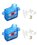 Two Pack Micro Digital Servo GH-S37D 3.7g Coreless RC Servo with gears and screws, blue housing for RC models