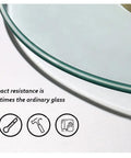 Clear Tempered Glass 360 Degree Rotating Turntable Serving Tray with impact resistance illustration