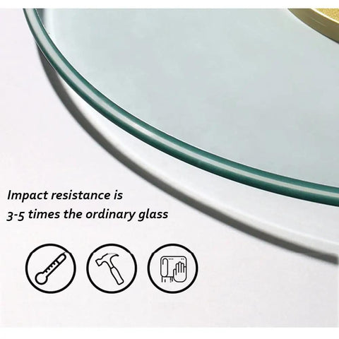 Clear Tempered Glass 360 Degree Rotating Turntable Serving Tray with impact resistance illustration