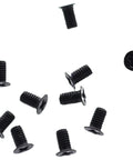 Premium M3x4mm Phillips Flat Head Mounting Screws For A Quick No Sweat Swap Of 2.5 Inch HDD And SATA SSD In Dell HP ASUS Acer Lenovo PC Builds For A Solid Setup And Totally Reliable Performance Every Time - pack of ten black steel screws.