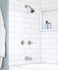 Aragon Two Handle Tub And Shower Faucet With One Spray Showerhead Chrome Finish Valve Included Refurbished And Tested