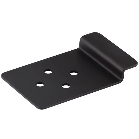 Slatwall Metal Plate Mount Backplate for Slatwall Panels, heavy duty, 3.4x2.2 in, rustproof, powder-coated black, with four holes.