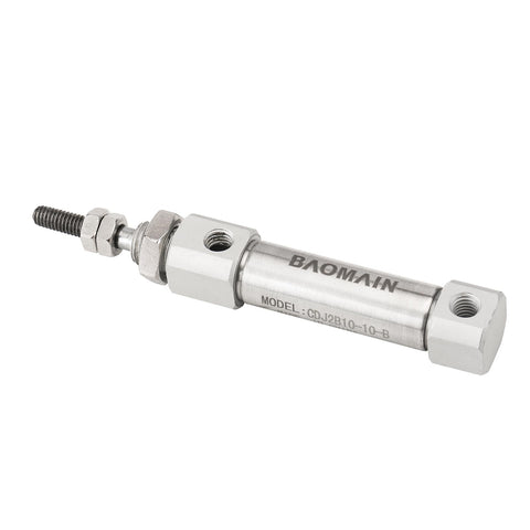 Compact Aluminum Pneumatic Air Cylinder CDJ2B10-10 Double Acting, 10mm Bore, 10mm Stroke, Single Rod Mini Actuator