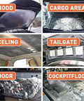 10mm Thick Sound Deadener Noise Reduction Mat With Hella Strong Grip Adhesive For Gmc Sierra 1500 2500 3500 Ev Trucks in hood cargo area ceiling tailgate door and cockpit floor.