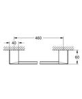 Technical diagram of Cube Bathroom Accessories Set In Square Design Dope Modern Lines 19 Inch Total Length Functional 18 Inch Reach Sleek Chrome Finish For A Cool Contemporary Bathroom Upgrade.