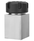 Rock Solid Square Collet Chuck Block Holder For ER 25 Size, CNC lathe use, precision steel construction, top view.