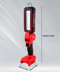 Front view of Cordless LED Work Light 2500 Lumens With Three Heads 2 Modes Milwaukee 18V Compatible No Battery Included Portable Inspection Light With Hook