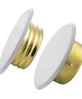 10 Pcs Universal Fire Sprinkler Concealment Cover Plates thick iron caps with white finish and gold base, ideal for ceiling use.
