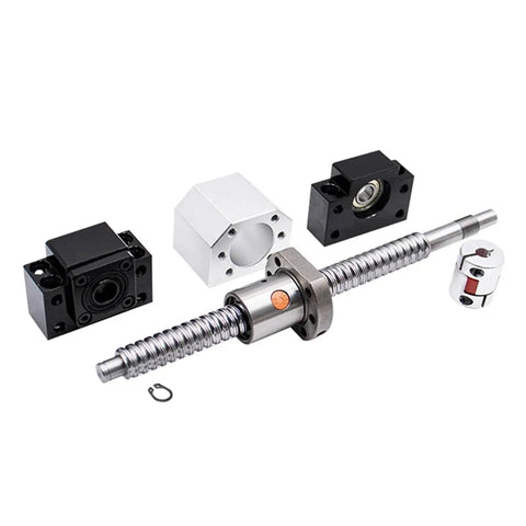 Heavy Duty HGR25 Linear Guideways Plus HGW25CC Sliders With SFU2510 C7 Ball Screw Nut Kit parts including slider blocks and ball screw.