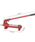 Portable Hydraulic Auto Body Frame Repair Machine Kit With Beefy Dual Cylinder Ram, red hydraulic ram with long handle, 4-ton capacity.