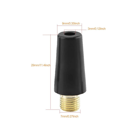 Pump Needle Kit Adapter Set For Portable Tire Inflator And Air Compressor black plastic nozzle dimensions shown