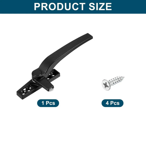 Heavy Duty Zinc Alloy Casement Window Locking Handle Right Hand Grip Black Finish Top Shelf Window Hardware Kit For Bulletproof Sash Security And No Sweat Daily Use
