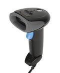 Rugged Handheld Barcode Scanner Reads 1D 2D And QR Codes With ABS Body IP54 Dust Protected Sealed in black with trigger button