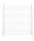 Four Tier Wire Shoe Rack White Simple Assembly Holds Up To 12 Pairs Of Shoes In Bedroom Or Closet Heavy Duty Metal Build