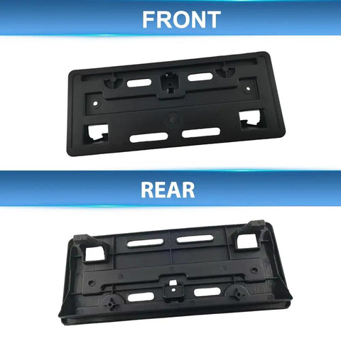 Front and rear view of Front Bumper License Plate Frame And Mounting Bracket For Honda Accord LX 2023 2024 2025 Replacement ABS Holder