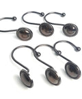 12 Pack Vintage Metal Shower Curtain Hooks With Round Glide Rings For Easy Hanging, display of rust-resistant round hooks