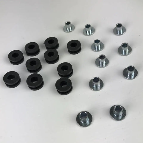 Grommets Rubber Shock Absorbing Cushion Kit For Motorcycles, Anti Scratch Protective Gasket Set With Rubber Buffers To Prevent Friction Damage, Extend Lifespan Of Shell And Windshield Brackets, Built To Last And Weatherproof, black rubber grommets and metal inserts