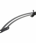 Bronze Cabinet Lid Support Hinges Set With Adjustable Curved Down Flap Levers, single right hinge, beefy iron construction.