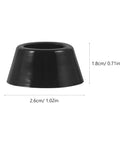 Single piece from 20pcs black rubber furniture leveling feet pads with stainless steel screws, showing dimensions