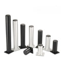 Aluminum Adjustable Furniture Legs 4 Pack, Heavy Duty TV Stand Cabinet Feet, black and silver, various heights displayed.