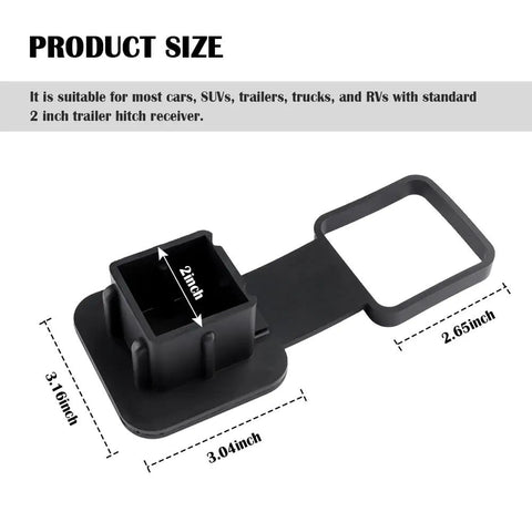 US Flag Trailer Hitch Covers 2 Inch Square Mouth Rubber Receiver Cover For All American Cars Trucks And SUVs Built To Last Black Hitch Decor And Protection Fits Standard 2 Inch Hitch Receivers with size dimensions