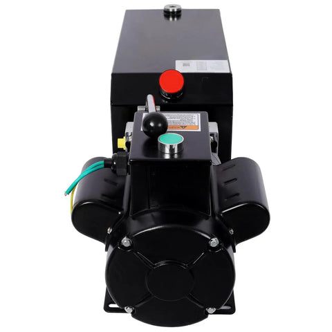 Heavy-Duty Hydraulic Power Unit Pump 220V Single Phase front view with motor and control panel, essential auto shop equipment.