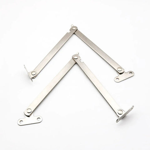 Heavy Duty Two Pack Folding Lid Support Hinges Built Tough Stainless Steel Brackets for cupboards and desks