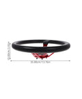 Side view of Universal 14 Inch Red PU Racing Steering Wheel With Horn Button Drift And Game Ready Grip, showing dimensions.