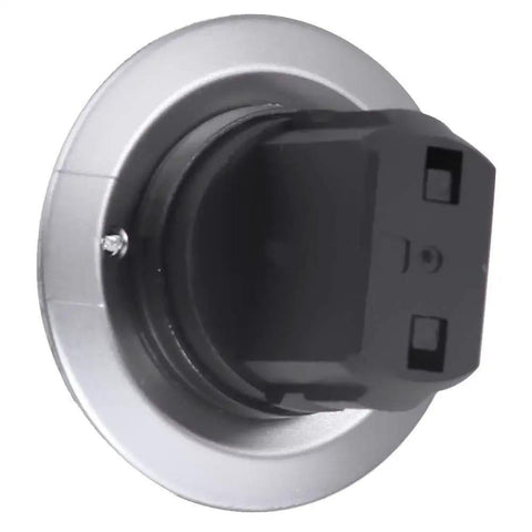 Close-up of Keyless Start Button Replacement for Mercedes Benz Push To Start Ignition Switch in chrome finish, back view