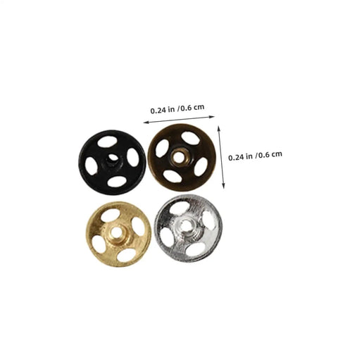 Mini Colored Button Set for Doll Clothes and DIY Sewing Projects, 120Pcs Tiny Round Snap Fasteners for Crafts, shown in assorted colors.