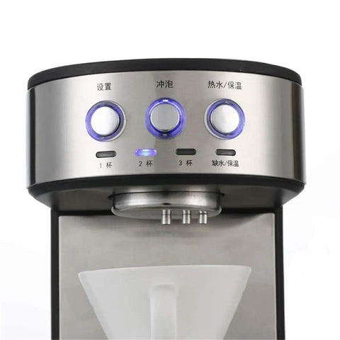 Top view of Automatic Bean To Cup Coffee Maker With Integrated Milk Frother showing control buttons and stainless steel design.
