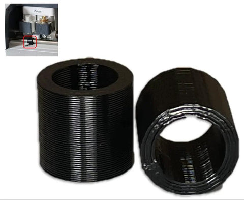 Kimalab 4-pack black rubber roller wheels for Cricut Maker replacement (close-up)