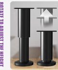 Adjustable Metal Furniture Legs Set Four Pack 5 To 7 Inches Height Heavy Duty Replacement Feet For Sofa Couch Cabinet Dresser Black No Sweat Install With Screws showing height adjustment feature
