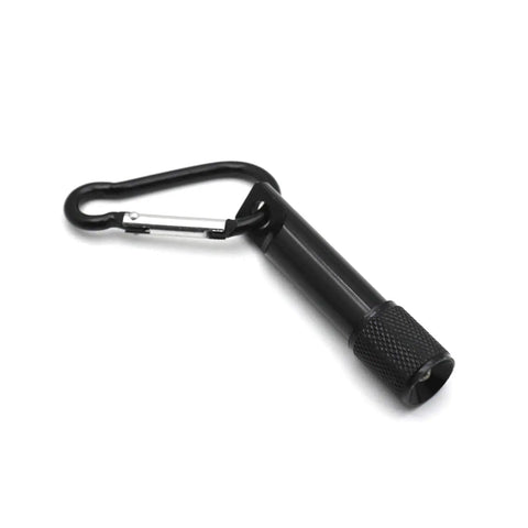 Compact black carabiner tool from 8 in 1 Emergency Gear Survival Kit For Outdoors And Adventures, SOS Help Box For Camping And Hiking.