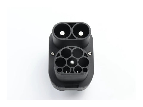 Heavy Duty CCS2 To CCS1 EV Charger Adapter For Blistering Quick Charge Juice Up Your Ride Solid Build 250A 1000V Rating Durable Power Conversion Unit For Electric Vehicles Smooth Plug And Play, black connector view.